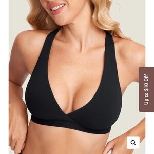 Momanda black inbarely crossover racer back nursing bra